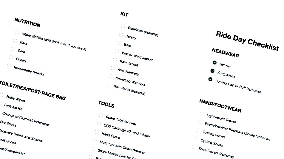22029 Race Day Checklist Century